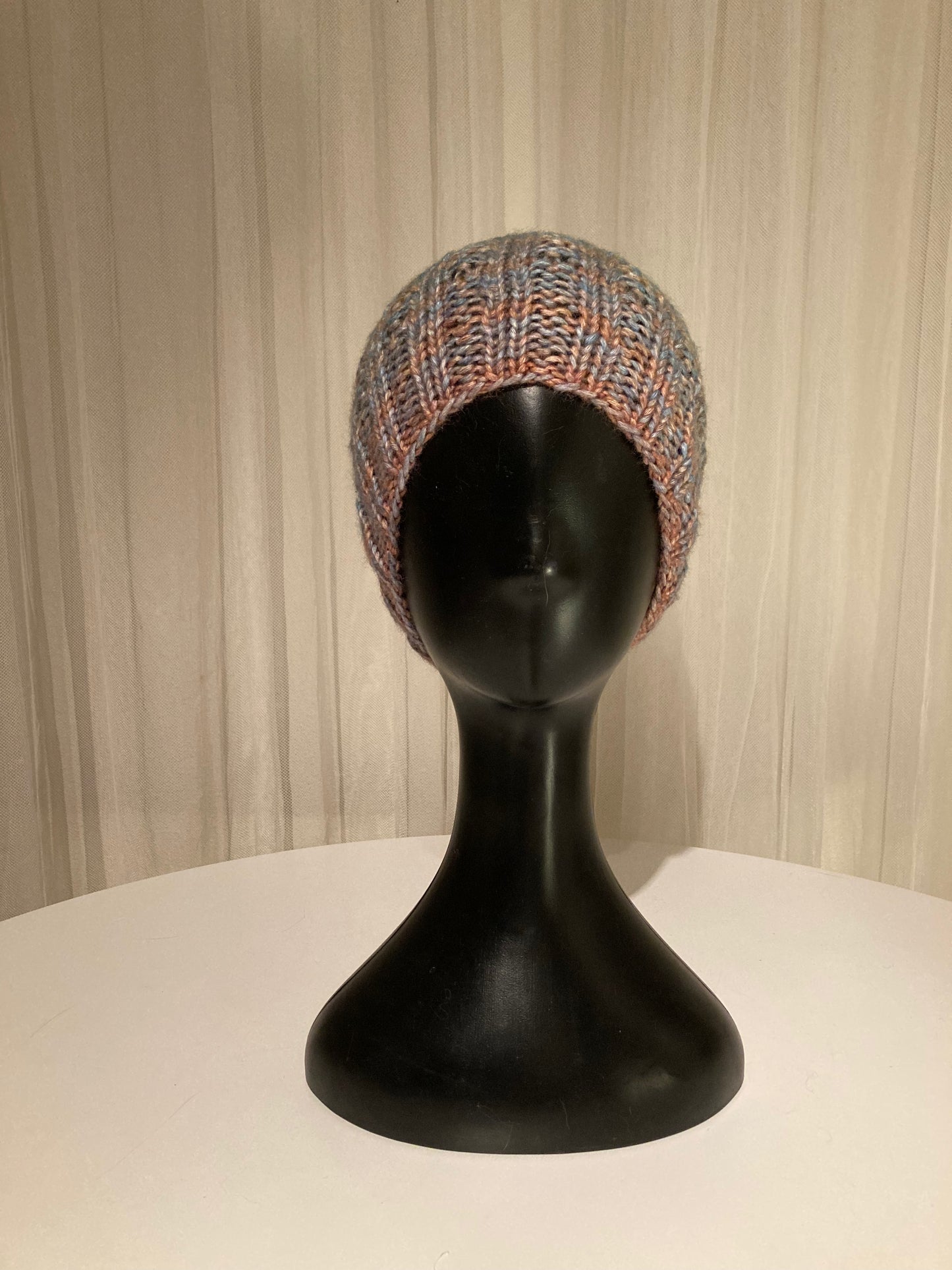 Handknitted Beanie in Subtle Watercolor Earth Tones