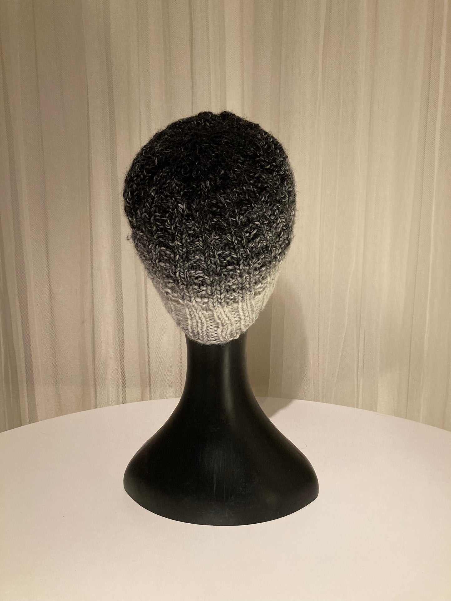 Handknitted Beanie in Rugged Black, Charcoal and Cream Tones